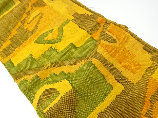 JAPANESE NAGOYA OBI / MAWATA TSUMUGI / WOVEN GEOMETRIC
